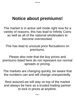 Notice about premiums!