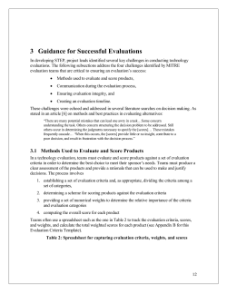 3 Guidance for Successful Evaluations