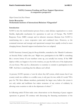 NATO, Common Funding and Peace Support