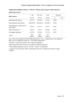 Patient and physiotherapists` views on triggers for low