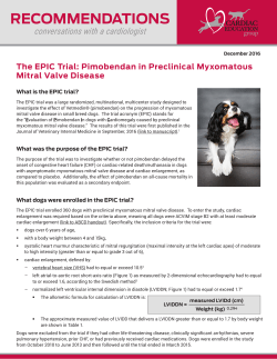 The EPIC Trial: Pimobendan in Preclinical MMVD PDF