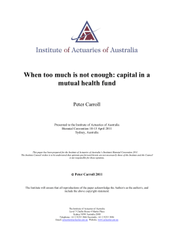 Capital in a mutual - Actuaries Institute
