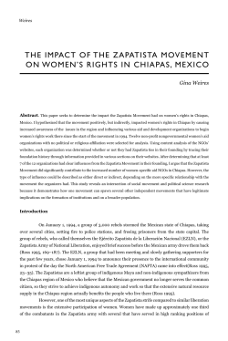 The Impact of the Zapatista Movement on Women`s