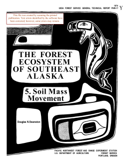 5. Soil Mass Movement THE FOREST ECOSYSTEM OF