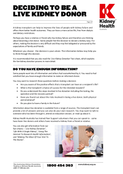 Deciding to be a live kidney donor