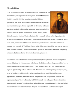 Albrecht D&uuml;rer - A Chronicle of Mathematical People by Robert A