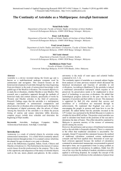 The Continuity of Astrolabe as a Multipurpose Astrofiqh Instrument