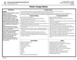 Theme: Creepy Classics - Paramount Unified School District