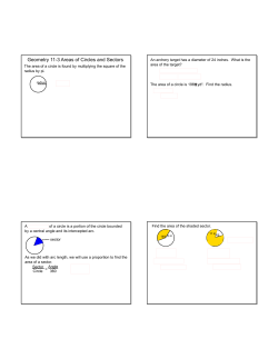 Geometry 11-3 Areas of Circles and Sectors