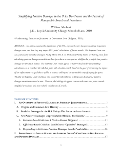 Simplifying Punitive Damages in the U.S.: Due Process and the