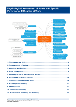 Psychological Assessment of Adults at Work