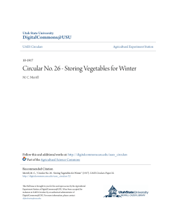 Circular No. 26 - Storing Vegetables for Winter
