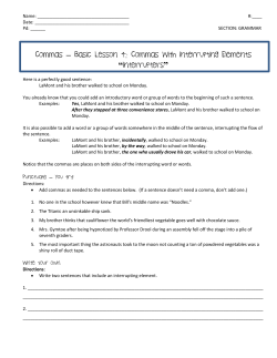 Commas &ndash; Basic Lesson 4: Commas With Interrupting Elements