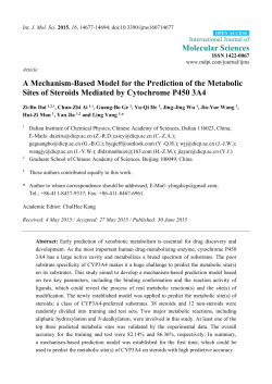 A Mechanism-Based Model for the Prediction of the Metabolic Sites