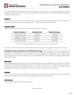 Supplemental Life Insurance Enrollment/Change/Termination Form