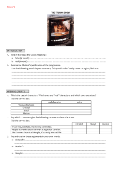 THE TRUMAN SHOW - Acad&eacute;mie de Toulouse