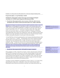 Example of a strong (and successful) proposal for a Diversity