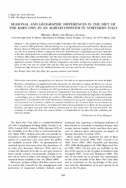 SEASONAL AND GEOGRAPHIC DIFFERENCES IN THE DIET OF