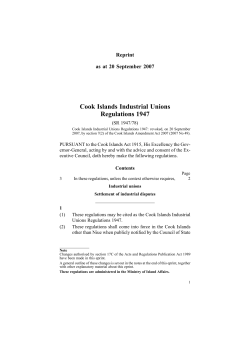 Cook Islands Industrial Unions Regulations 1947