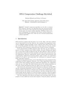 DNA Compression Challenge Revisited