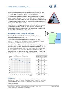 Coastal erosion A: Estimating area Information sheet A Estimating