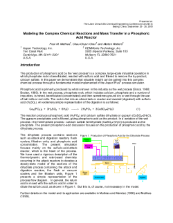 Modeling the Complex Chemical Reactions and Mass