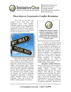 Three Keys to Constructive Conflict Resolution