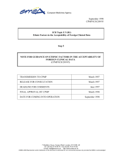 E 5 (R1) Ethnic Factors in the Acceptability of Foreign Clinical