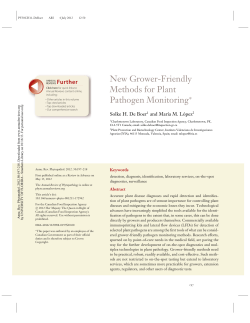 New Grower-Friendly Methods for Plant Pathogen Monitoring*