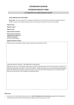 COURSEWORK DEADLINE EXTENSION REQUEST FORM