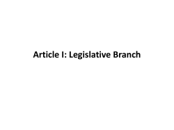 Article I: Legislative Branch