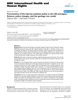 Termination of the leprosy isolation policy in the US and Japan