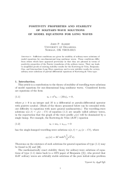 POSITIVITY PROPERTIES AND STABILITY OF SOLITARY