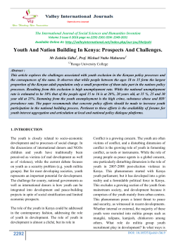 youth and nation building in kenya: prospects and challenges