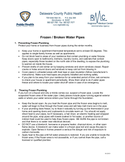 Frozen / Broken Water Pipes