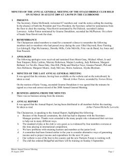AGM Minutes 2009 Provisional