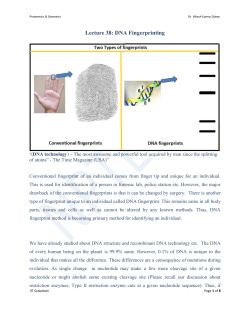 Lecture 38: DNA Fingerprinting