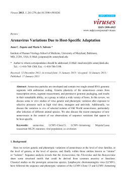Arenavirus Variations Due to Host-Specific Adaptation