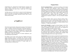 Program Notes - Stanly County Concert Band