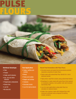 Nutritional Advantages &bull; Fiber &bull; Protein &bull; Folate and B vitamins &bull; Iron