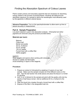 Determining the Absorption Spectrum of Plant Pigments
