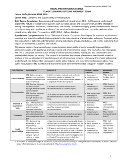 ENGR 2318: Economics and Sustainability of Infrastructure