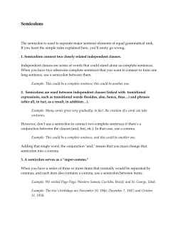 Semicolons - UA Writing Center
