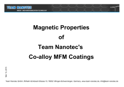 Magnetic Properties of Team Nanotec`s Co