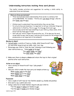 Understanding instructions involving three word phrases