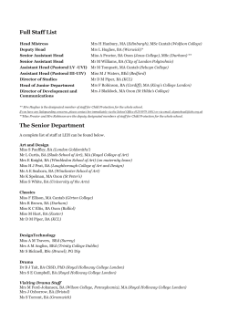 Full Staff List The Senior Department