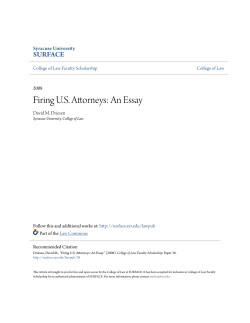 Firing US Attorneys: An Essay - SUrface