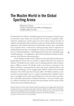 The Muslim World in the Global Sporting Arena