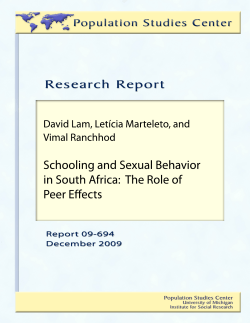 schooling and sexual behavior in south africa: the role of peer effects