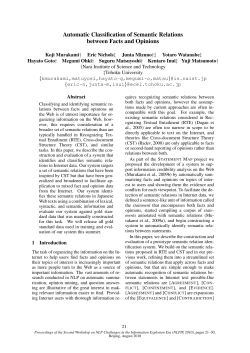 Automatic Classification of Semantic Relations between Facts and